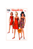 60s A-Line Surplice Empire Dress in Two Lengths, Bust 31 (79 cm) or 34 (87 cm), Simplicity 7126, Vintage Sewing Pattern Reproduction