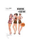 70s Lingerie: Teddy and Camisole, Bust 31.5-41.5 (80-106 cm), Kwik Sew 940, Vintage Sewing Pattern Reproduction