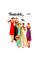 70s Surplice or Cowl Neck Evening Gown in Two Lengths, Bust 32.5 (83 cm), 34 (87 cm) or 38 (97 cm), Butterick 5118, Vintage Sewing Pattern Reproduction
