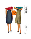40s War Era Box Pleated Skirt with Side Opening, Waist 24 (61 cm) or 26 (66 cm), McCall 5750, Vintage Sewing Pattern Reproduction