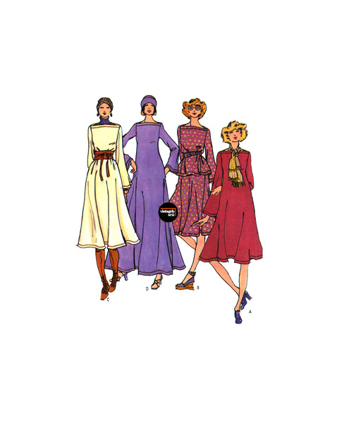 70s Boho Fit and Flare Dress in Three Lengths, Top, Skirt and Hat, Bus Patterns Central 70s Boho Fit and Flare Dress in Three Lengths, Top, Skirt and Hat, Bus Patterns Central