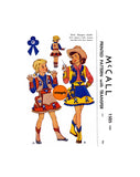 40s Girls' Western Cowgirl Costume with Iron-On Transfer, Chest 21-23 (53.5-58.5 cm) or 28-30 (71-76 cm) McCall 1505, Vintage Sewing Pattern Reproduction