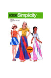 70s Girls' Bias Swirl Skirt in Two Lengths and Blouse, Breast 30 (76 cm), Waist 25.5 (65 cm), Simplicity 6306, Vintage Sewing Pattern Reproduction
