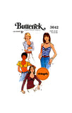 70s Sweetheart Neckline Tops, Bust 32.5 (83 cm), Butterick 3642, Sewing Pattern Reproduction