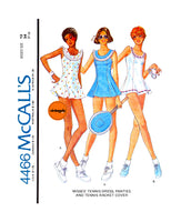 70s Mini Tennis Dress, Panties and Tennis Racket Cover, Bust 34 (87 cm), McCall's 4466, Vintage Sewing Pattern Reproduction