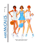 70s Mini Tennis Dress, Panties and Tennis Racket Cover, Bust 34 (87 cm), McCall's 4466, Vintage Sewing Pattern Reproduction