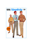 60s Men's Shirt and Hipster Slacks, Various Sizes, Simplicity 6956 Vintage Sewing Pattern Reproduction