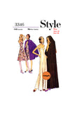 70s Dramatic, Goth Style, Hooded Cape and Evening Dress. Both in Two Lengths, Bust 36 (92 cm), Style 3346, Vintage Sewing Pattern Reproduction