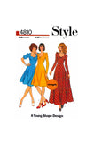 70s Bust Seam Detail Dress in Two Lengths, Bust 32.5 (83 cm) or 34 (87 cm), Style 4810, Vintage Sewing Pattern Reproduction