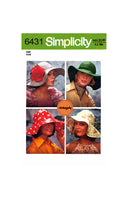 70s Wide Brimmed, Top Stitched Sun Hat, Adjustable One Size, Simplicity 6431, Vintage Sewing Pattern Reproduction