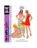 70s Side Cutout Summer Dress in Two Lengths, Bust 31.5 (80 cm), McCall's 4103, Vintage Sewing Pattern Reproduction