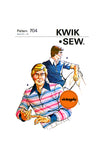 PDF INSTANT DOWNLOAD: 70s Men's Rugby Shirt with Long or Short Sleeves, Chest 34-48 (86.5-122 cm), Kwik Sew 704, Vintage Sewing Pattern Reproduction