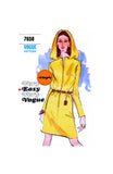 60s Front Zippered, Hooded Straight Dress, Bust 32.5 (83 cm) or 34 (87 cm) Vogue 7658, Vintage Sewing Pattern Reproduction