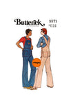 70s Men's Bib Overalls or Dungarees and Embroidery Transfer, Chest 36 (92 cm) or 40 (102 cm) Butterick 3571, Vintage Sewing Pattern Reproduction