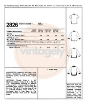70s Men's Groovy Dashiki Trimmed Shirt with Long or Short Sleeves, Chest 42-44 (107-112 cm), McCall's 2826, Vintage Sewing Pattern Reproduction