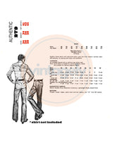 70s Men's Slightly Flared Western Pants, Waist 34-39 (87-99 cm), Authentic Patterns 279, Vintage Sewing Pattern Reproduction