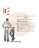 70s Men's Slightly Flared Western Pants, Waist 34-39 (87-99 cm), Authentic Patterns 279, Vintage Sewing Pattern Reproduction