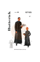 50s Men's or Boy's Classic Cassock in Three Styles, Various Sizes, Butterick 6765 Vintage Sewing Pattern Reproduction