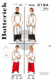 50s Unisex Adult or Child Choir Robes, Chest 30" (76 cm) or 38" (97 cm),  Butterick 3194, Vintage Sewing Pattern Reproduction