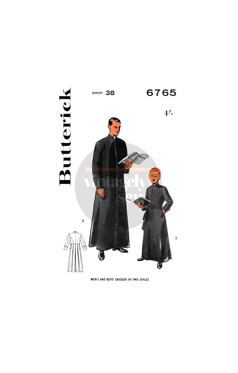 50s Men's or Boy's Classic Cassock in Three Styles, Various Sizes, But ...