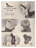 Patons 444 - 50s Knitting Patterns for Women's hats and gloves Instant Download PDF 16 pages