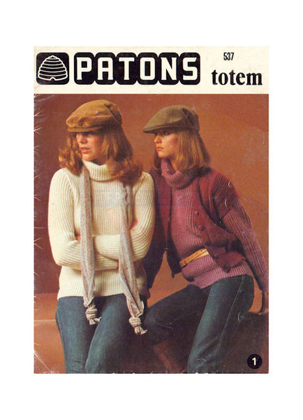 Patons 537 Totem - Knitting Patterns for Men, Women and Children Instant Download PDF 16 pages