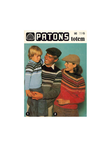 Patons 543 - 70s Knitting Patterns for Men, Women and Children Instant Download PDF 16 pages