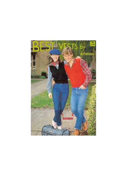 Patons 726 Knitted Vest Patterns - Instant Download PDF 16 pages