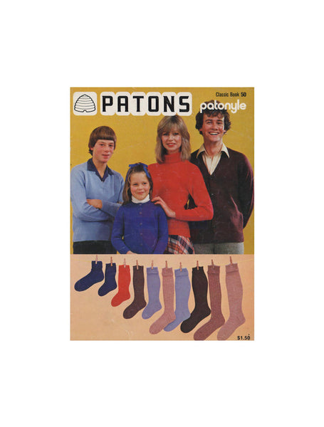 Patons Classic Book 50 - Knitting Patterns for Men, Women and Children Instant Download PDF 28 pages