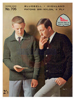 Patons Book 706 - 60s Knitting Patterns for Men Instant Download PDF 20 pages