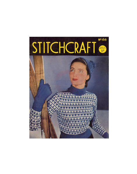 Stitchcraft 168 - 1947 Patterns for Rugs, Caps, Pomp-Poms, Mittens, Hats, Sweaters, Bedjackets, Vests, Knickers - Instant Download PDF 20 pages