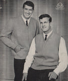 Patons 676 - 50s Knitting Patterns for Sweaters, Pullovers and Cardigans for Men Instant Download PDF 24 pages