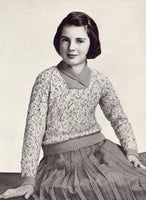 Patons 506 - 50s Knitting Sweater and Cardigan Patterns for 6-14 Year Old Girls, Instant Download PDF 20 pages