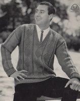 Patons 676 - 50s Knitting Patterns for Sweaters, Pullovers and Cardigans for Men Instant Download PDF 24 pages