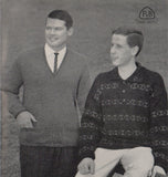 Patons 676 - 50s Knitting Patterns for Sweaters, Pullovers and Cardigans for Men Instant Download PDF 24 pages