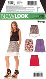 New Look 0182 Drawstring Skirt in Four Styles, Sewing Pattern Multi Plus Size 10-22