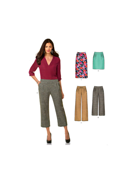 New Look 0270 Wide Leg Pants or Pencil Skirt in Two Lengths, Sewing Pattern Multi Plus Size 8-20