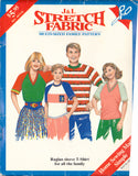 J&L 037 Sewing Pattern, Raglan Sleeve T-Shirt For All The Family, Multi-Size, Uncut, Factory Folded