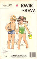 Kwik Sew 1161 Toddlers' Girls' Swimsuit with Scoop Neckline and Boy's Swim Trunks, Sewing Pattern Multi Size T1-T4