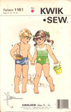 Kwik Sew 1161 Toddlers' Girls' Swimsuit with Scoop Neckline and Boy's Swim Trunks, Sewing Pattern Multi Size T1-T4