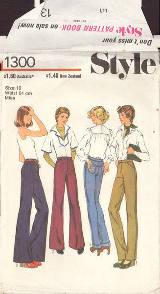 Style 1300 Sewing Pattern, Women's Trousers, Pants, Size 10, Cut, Complete