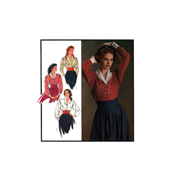 Style 1612 Blouses with Shawl Collars, Sleeve Variations and Front Yokes, Sewing Pattern Multi Plus Size 14-20