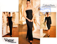 Vogue 1707 American Designer Calvin Klein Evening Dress with Skirt Length and Sleeve Variations, Sewing Pattern Size 12-16