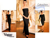 Vogue 1707 American Designer Calvin Klein Evening Dress with Skirt Length and Sleeve Variations, Sewing Pattern Size 12-16