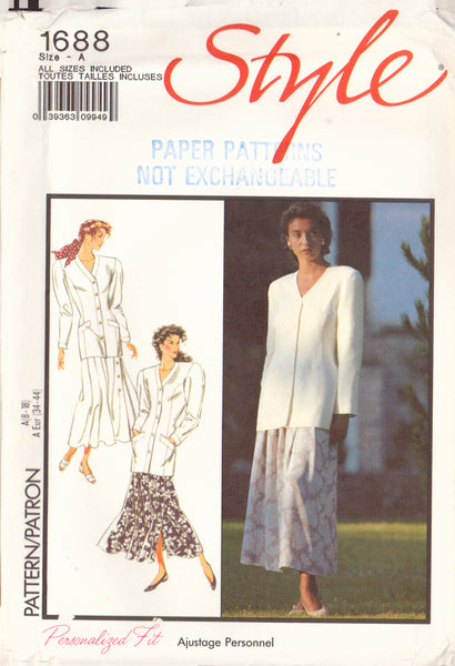 Style 1688 Sewing Pattern Women's Jacket Skirt Size 8-18 Uncut Factory Folded