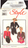 Style 1844 Lined, Long Sleeved Boleros with Neckline and Collar Variations, Sewing Pattern Multi Size 6-18