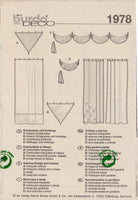 Burda 1978 Sewing Pattern, Curtains, Uncut, Factory Folded