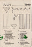 Burda 1978 Sewing Pattern, Curtains, Uncut, Factory Folded