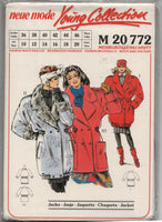 Neue Mode 20772 Double Breasted Jacket with Button Front or Tie Belt Closure, Uncut, Factory Folded Sewing Pattern Multi Size 10-20