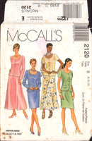 McCall's 2120 Long or Short Sleeve Jacket, A-Line Skirt, Slim Skirt and Scarf, Sewing Pattern Size 8-12